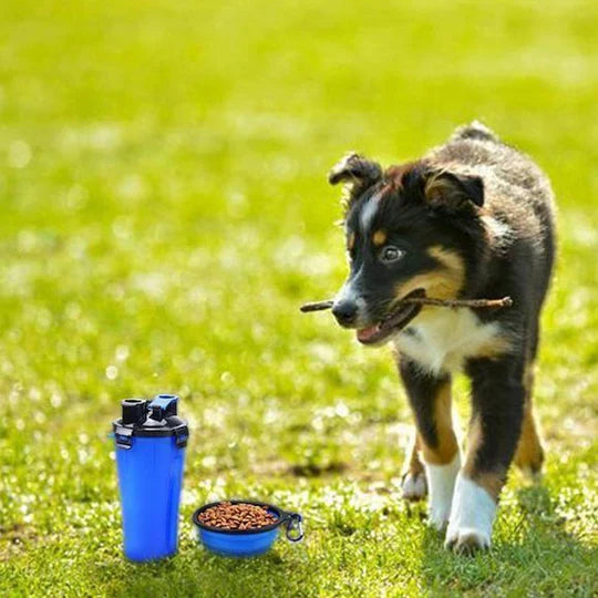 2-in-1 Tragbare Wasser- Und Futterflasche Für Haustiere