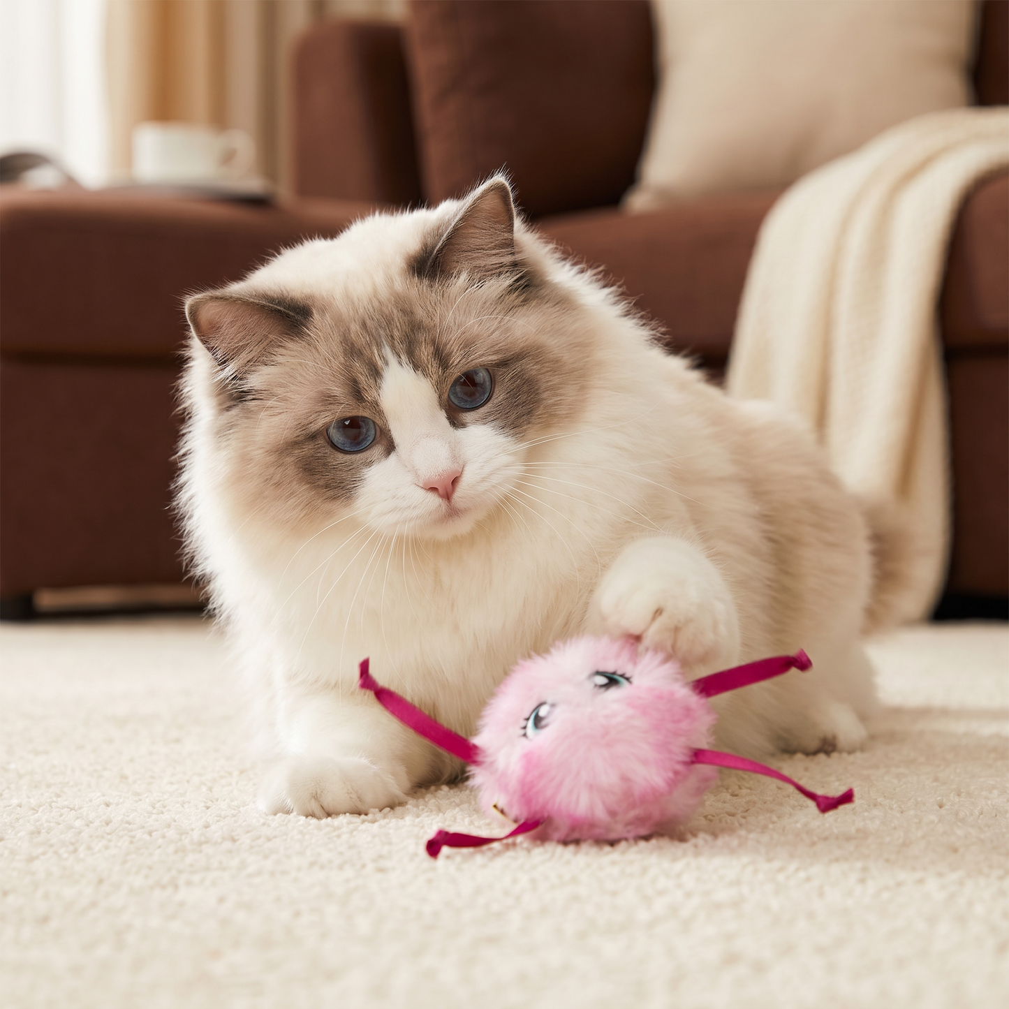 Niedliches interaktives Plüsch-Rollspielzeug für Katzen