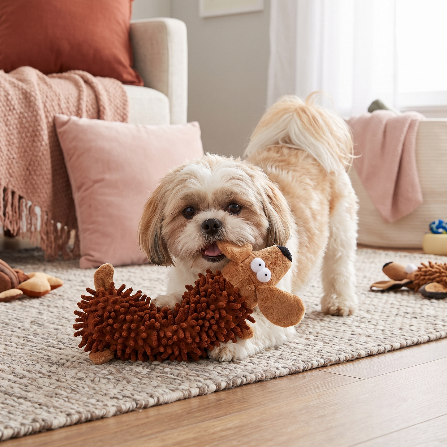 Robustes, füllungsfreies Knister- und Quietsch-Hundespielzeug