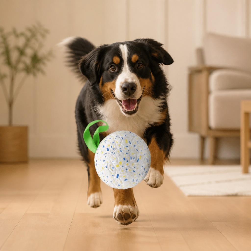 Unzerstörbarer Quietschball für Hunde – bissfestes, interaktives Zieh- und Apportierspielzeug