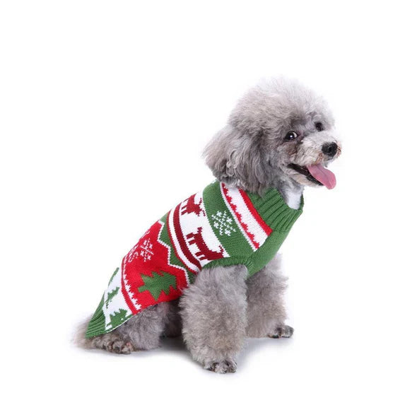 Weihnachtlicher Hundepullover Mit Schneeflocken