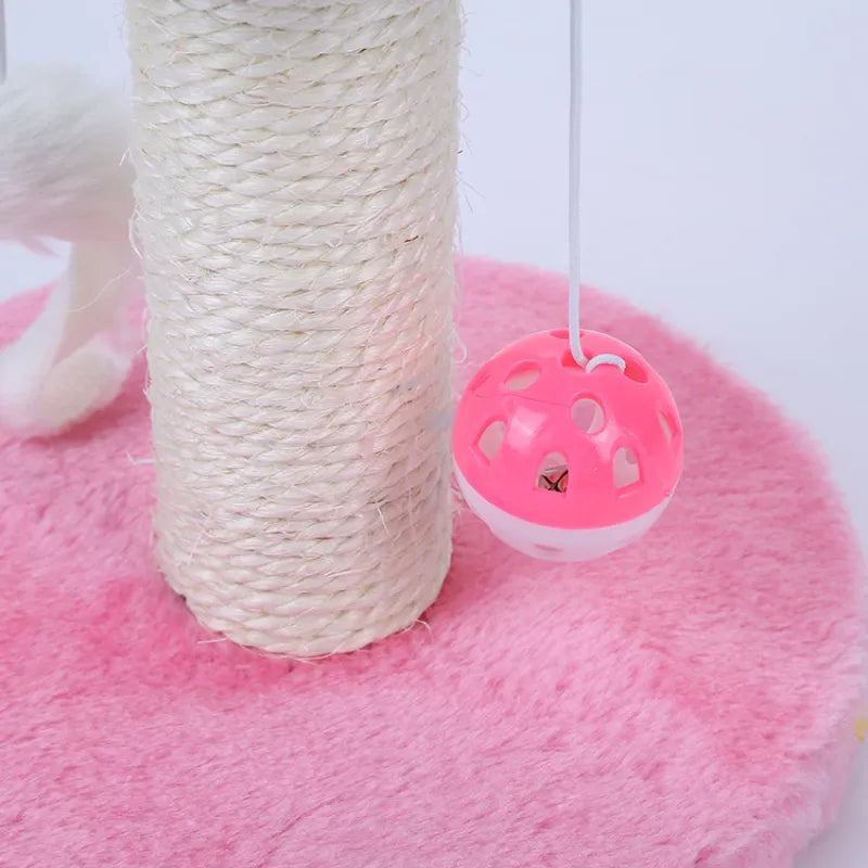 Katzenkratzbaum mit Spielzeug – Kratzsäule mit interaktivem Ball und Maus