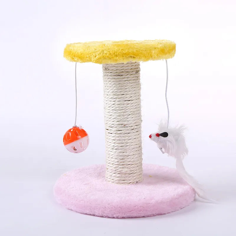 Katzenkratzbaum mit Spielzeug – Kratzsäule mit interaktivem Ball und Maus
