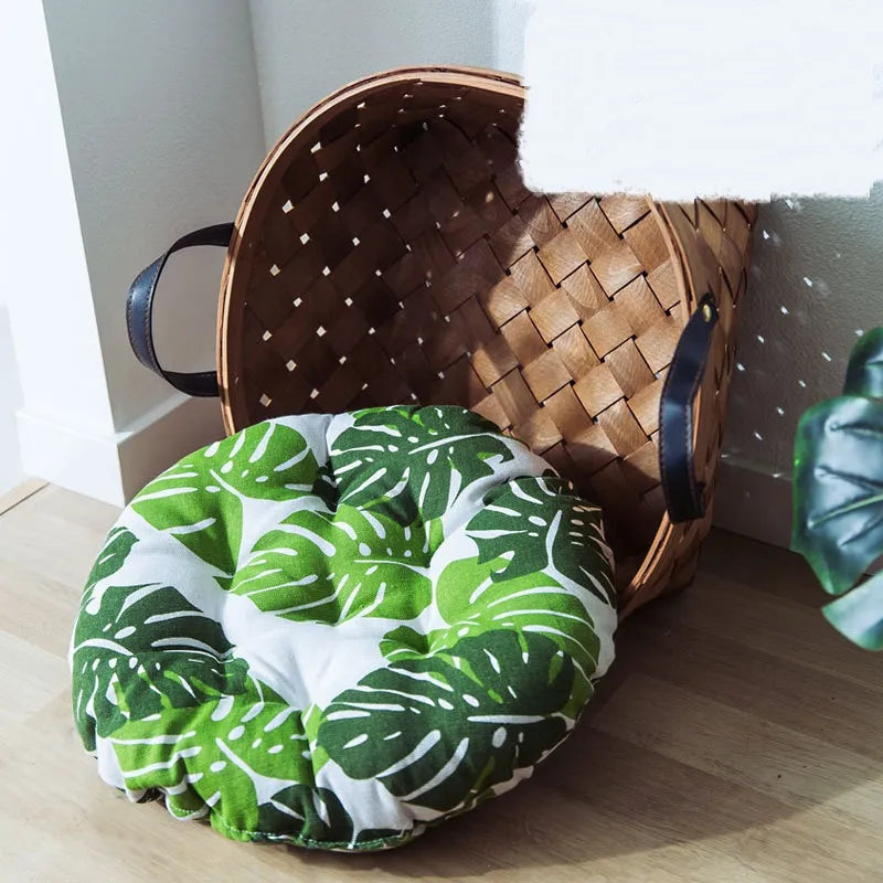 Tropisches Bodenkissen Mit Monstera-Muster