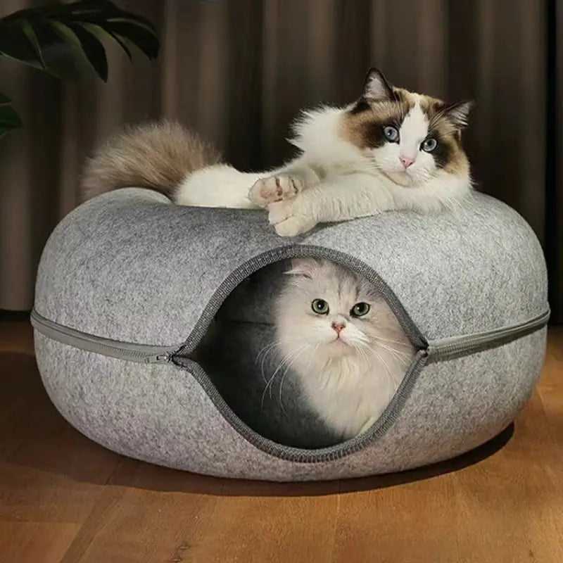 2in1 Premium Katzenbett Donut und Höhle