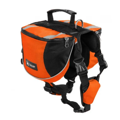Hunde-Rucksack für Outdoor-Aktivitäten – Verstellbar und Wasserdicht in Rot und Grau