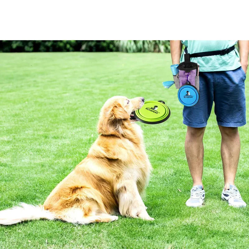Hundetasche mit Faltbarem Napf – Tragbarer Beutel für Snacks und Zubehör