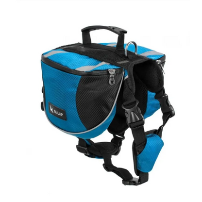 Hunde-Rucksack für Outdoor-Aktivitäten – Verstellbar und Wasserdicht in Rot und Grau