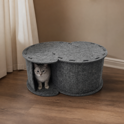 2-in-1 interaktives Katzenbett & Kratzversteck zum Spielen