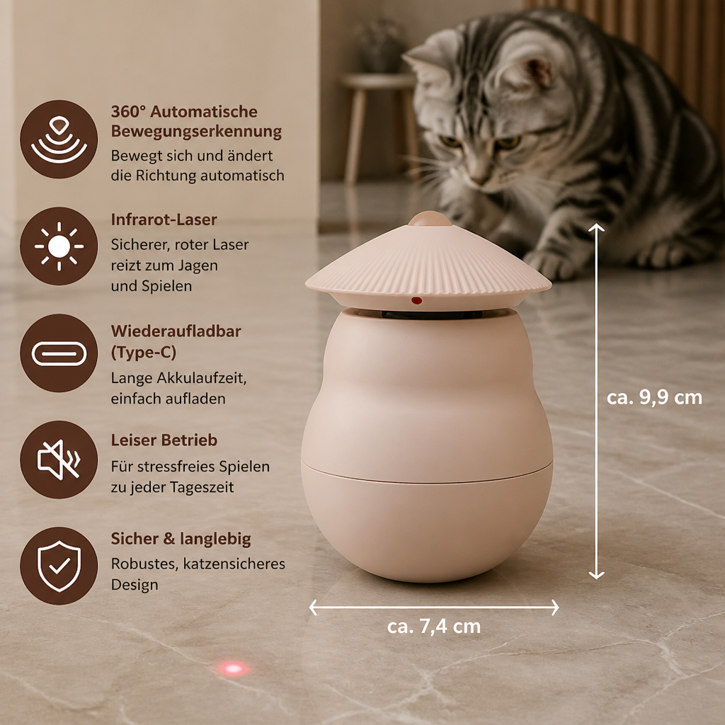 Automatisches bewegungsaktiviertes Laser-Spielzeug für Katzen