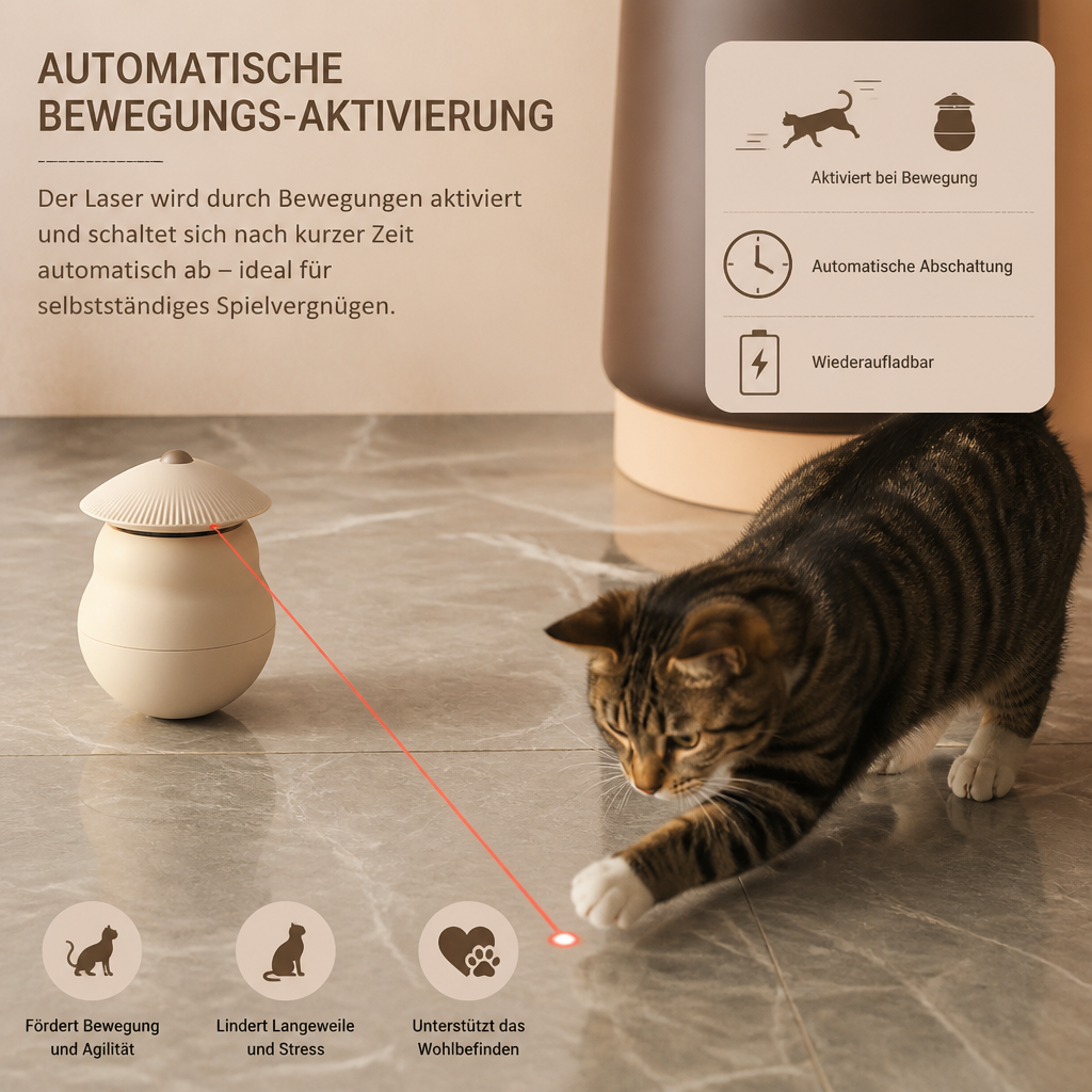 Automatisches bewegungsaktiviertes Laser-Spielzeug für Katzen