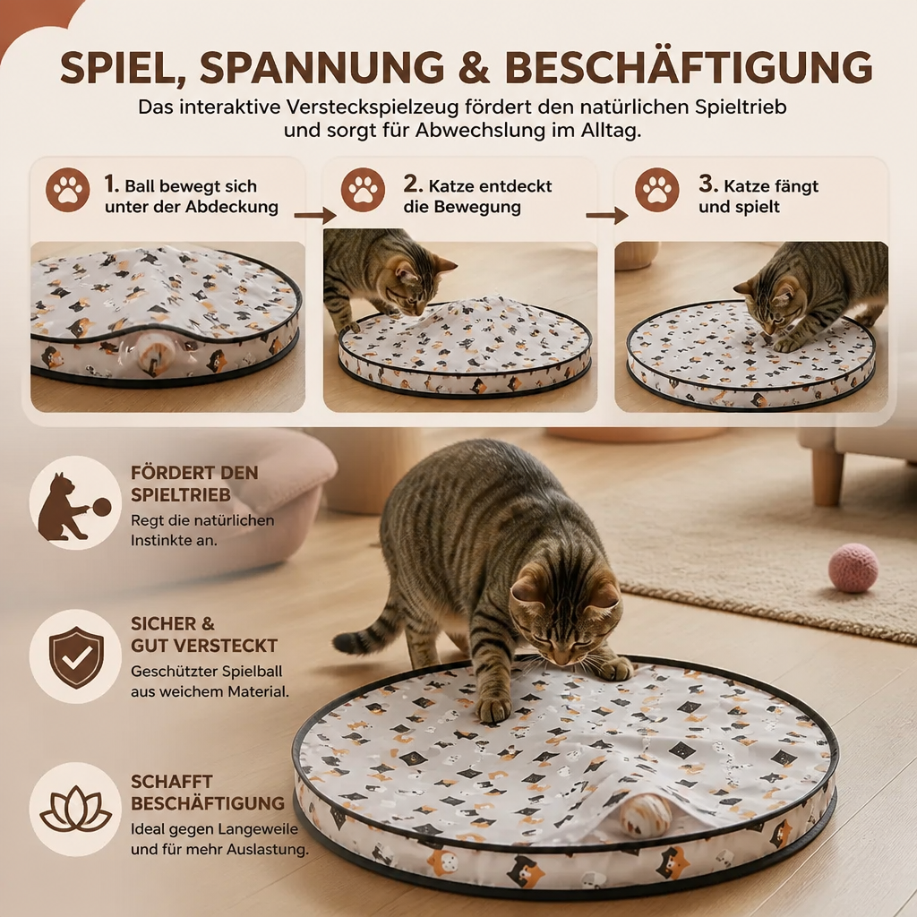 Interaktives Katzen Ball Versteck Spiel