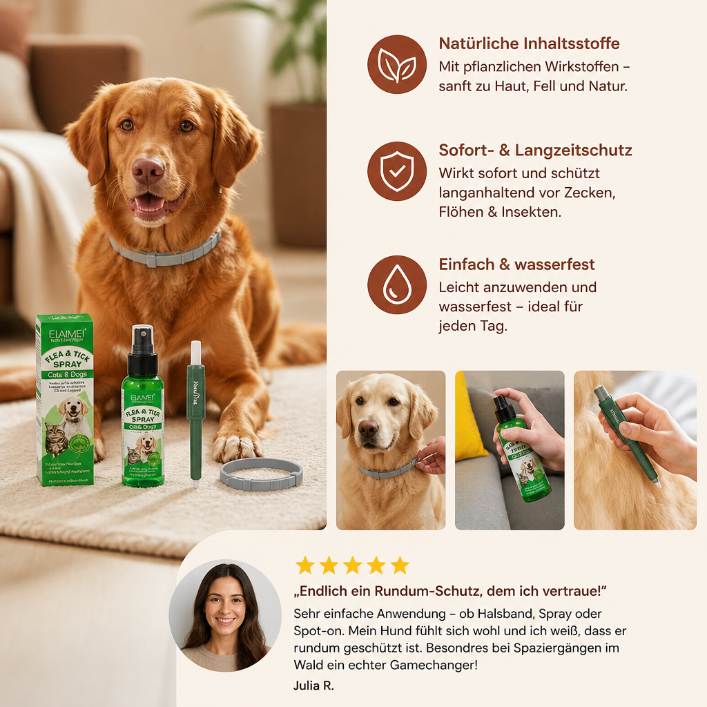 Natürliches Zeckenfrei Rundum-Schutz Set für Hunde – Das Sorglos-Paket