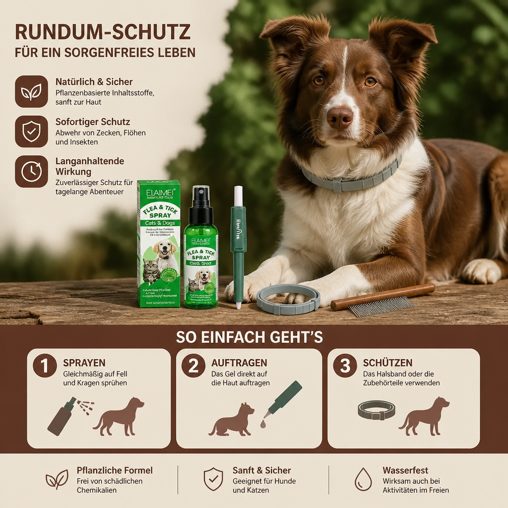Natürliches Zeckenfrei Rundum-Schutz Set für Hunde – Das Sorglos-Paket