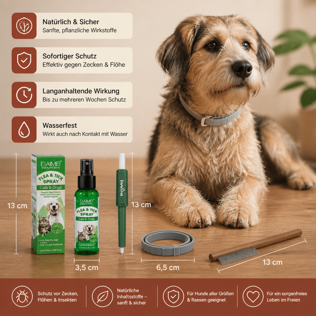 Natürliches Zeckenfrei Rundum-Schutz Set für Hunde – Das Sorglos-Paket