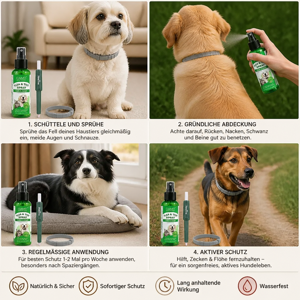 Natürliches Zeckenfrei Rundum-Schutz Set für Hunde – Das Sorglos-Paket