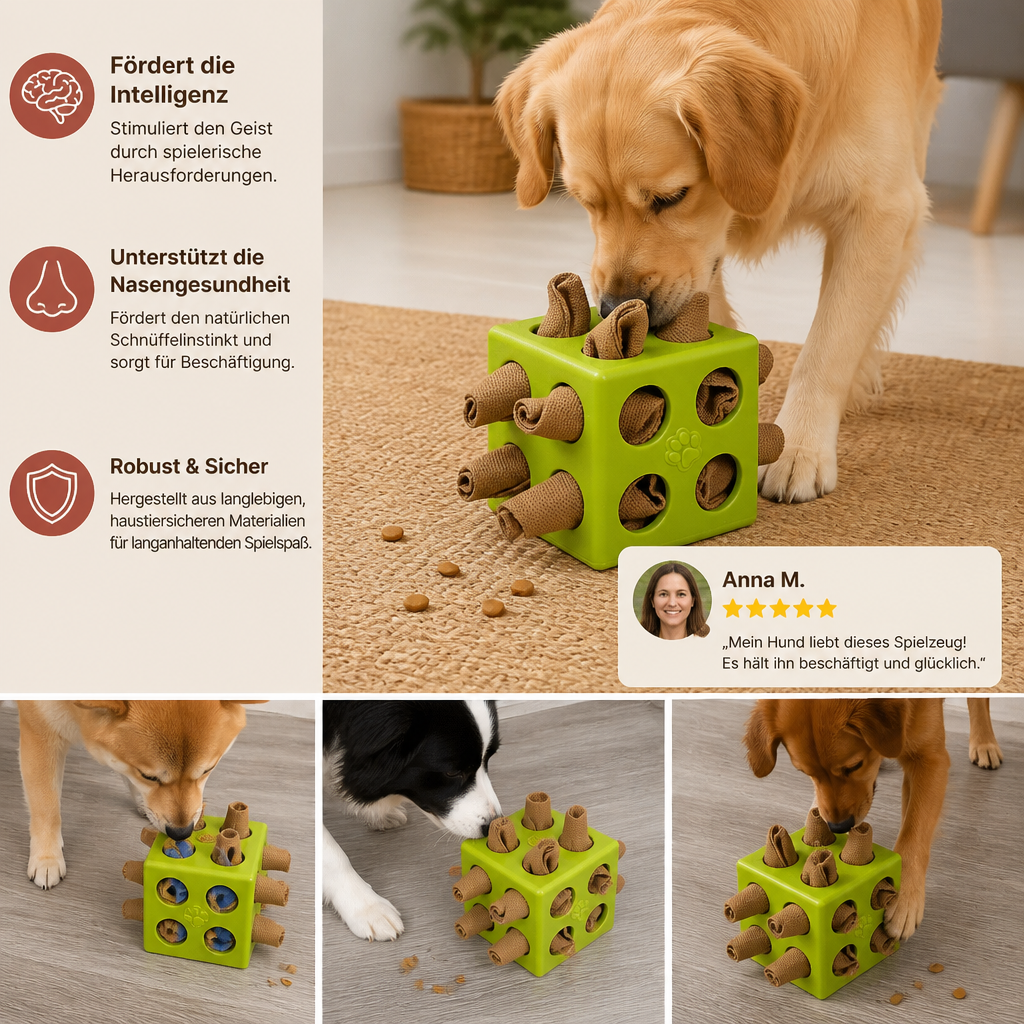 Schnüffelspielzeug für Hunde – Robustes Intelligenzspielzeug zur Beschäftigung und Futtersuche