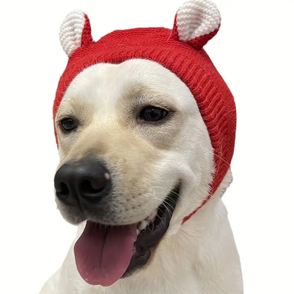 Kuschelige Strickmütze mit Ohren für Hunde
