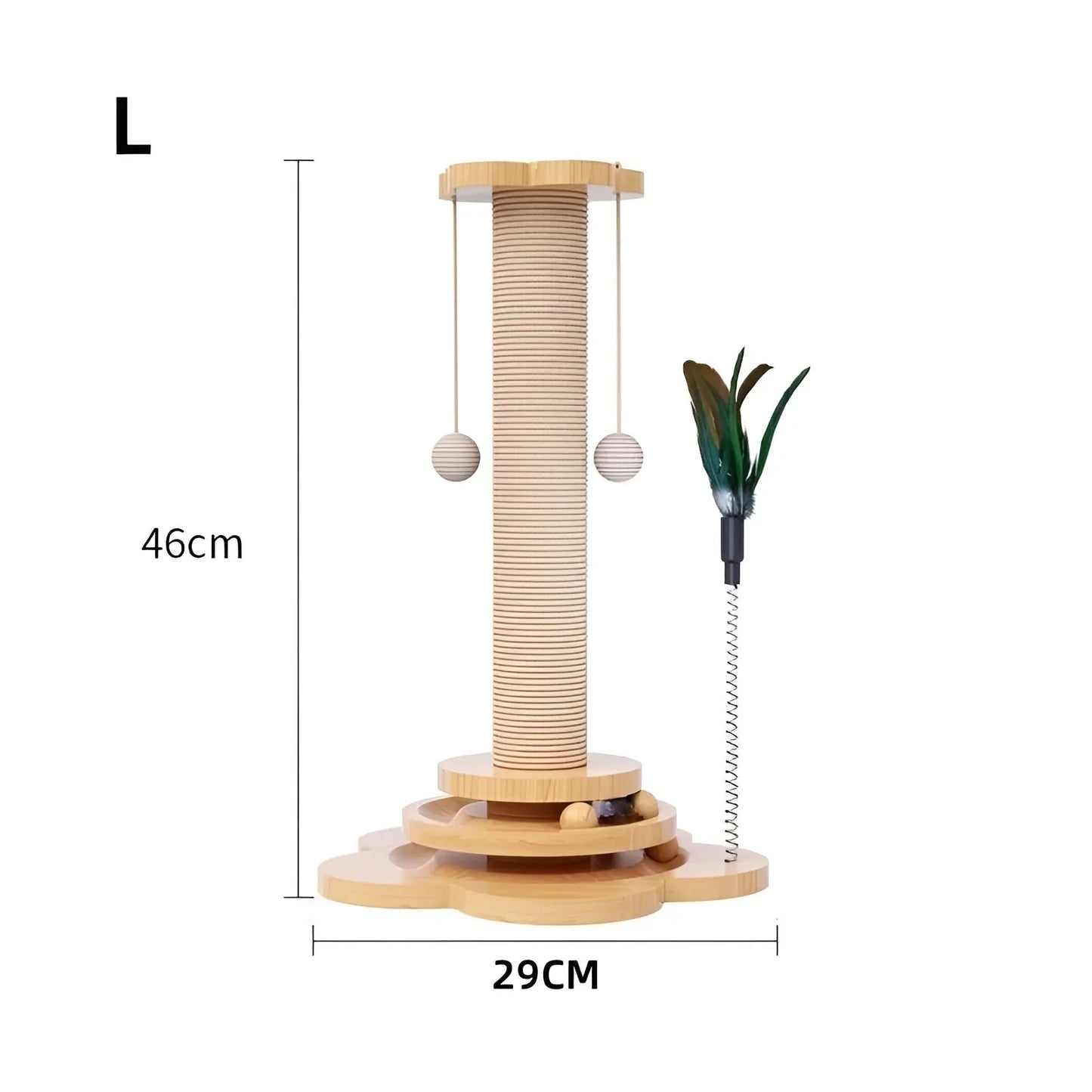 Interaktiver Kratzbaum Mit Holzspielzeug Für Katzen 24x40
