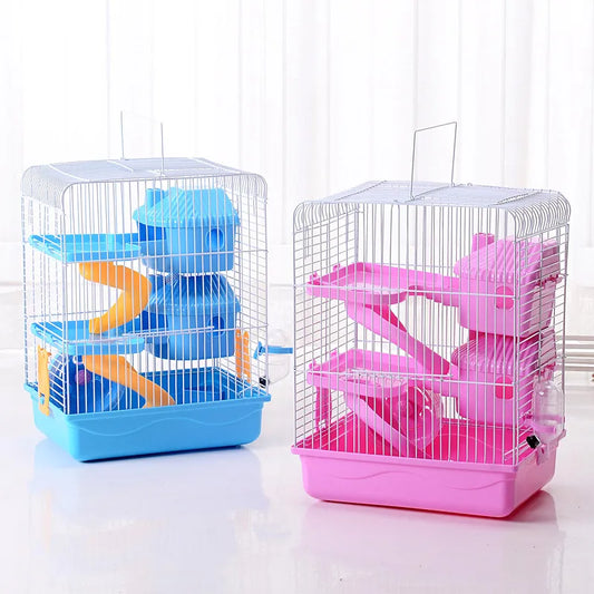 Hamsterkäfig mit Etagen und Trinkflasche – Kompakter Käfig für Nagetiere
