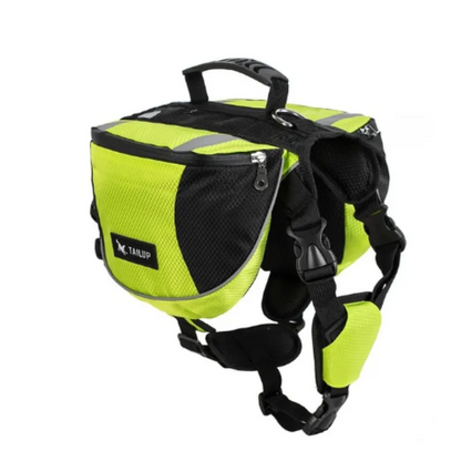 Hunde-Rucksack für Outdoor-Aktivitäten – Verstellbar und Wasserdicht in Rot und Grau