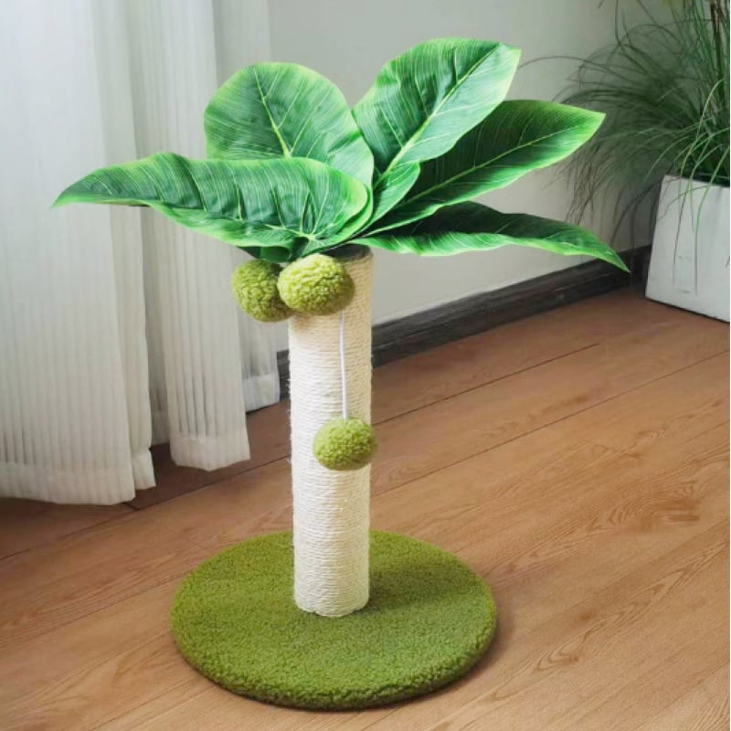 Katzenkratzbaum Im Palmen-Design – Sisal Kratzbaum mit Bällen zum Spielen