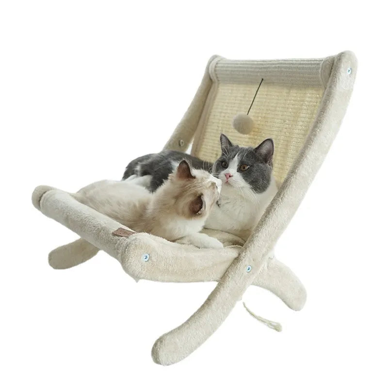 Katzen-liegestuhl Mit Kratzfläche – Bequemer Schlafplatz  Kratzmöbel In Einem