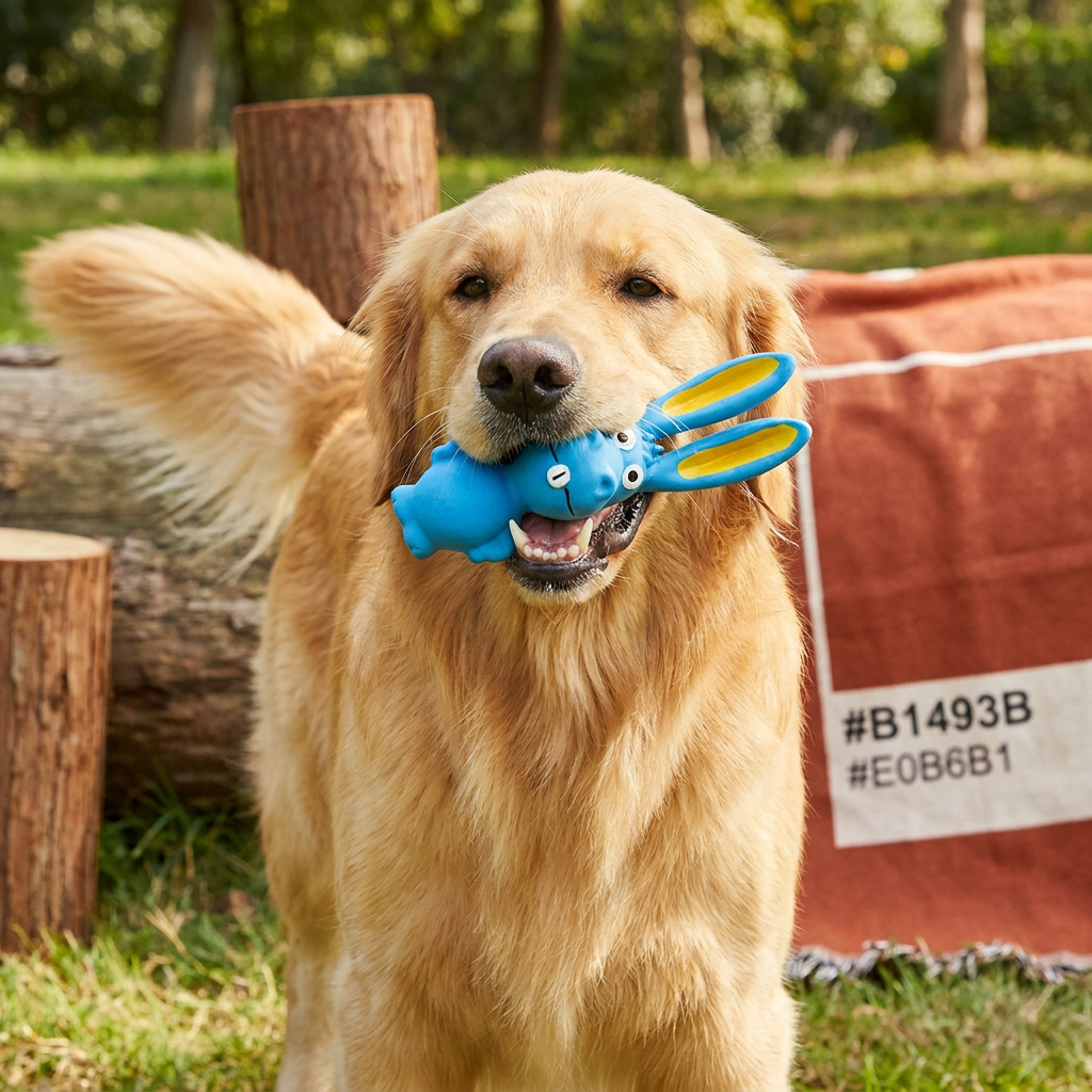 Robustes Hundekauspielzeug aus Naturlatex zur Zahnreinigung