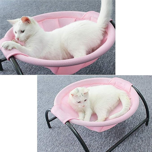 Katzen Hängematte – Atmungsaktives Katzenbett Mit Stabilen Metallgestell Für Gemütliche Ruhepausen