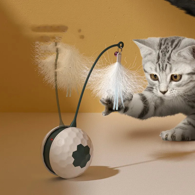 Interaktives Katzenspielzeug Mit Feder – Elektronische Spielzeugkugel Für Katzen