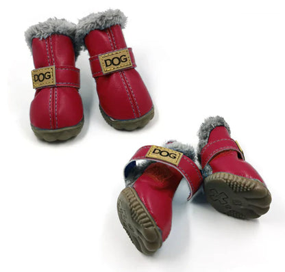 Stylische Hundeschneestiefel Im Lederdesign Für Kalte Tage