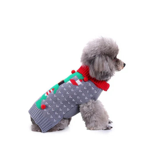 Weihnachtlicher Hundepullover Mit Schneeflocken