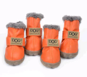 Stylische Hundeschneestiefel Im Lederdesign Für Kalte Tage