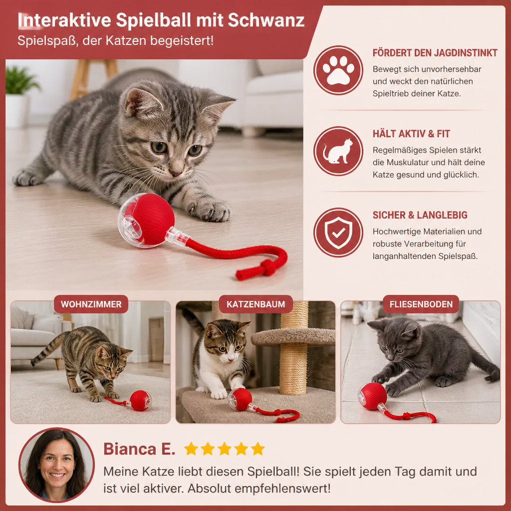 Interaktive Spielball mit Schwanz für Katzen