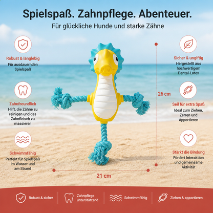 Robustes schwimmfähiges Hundespielzeug aus Dental-Latex mit Seil