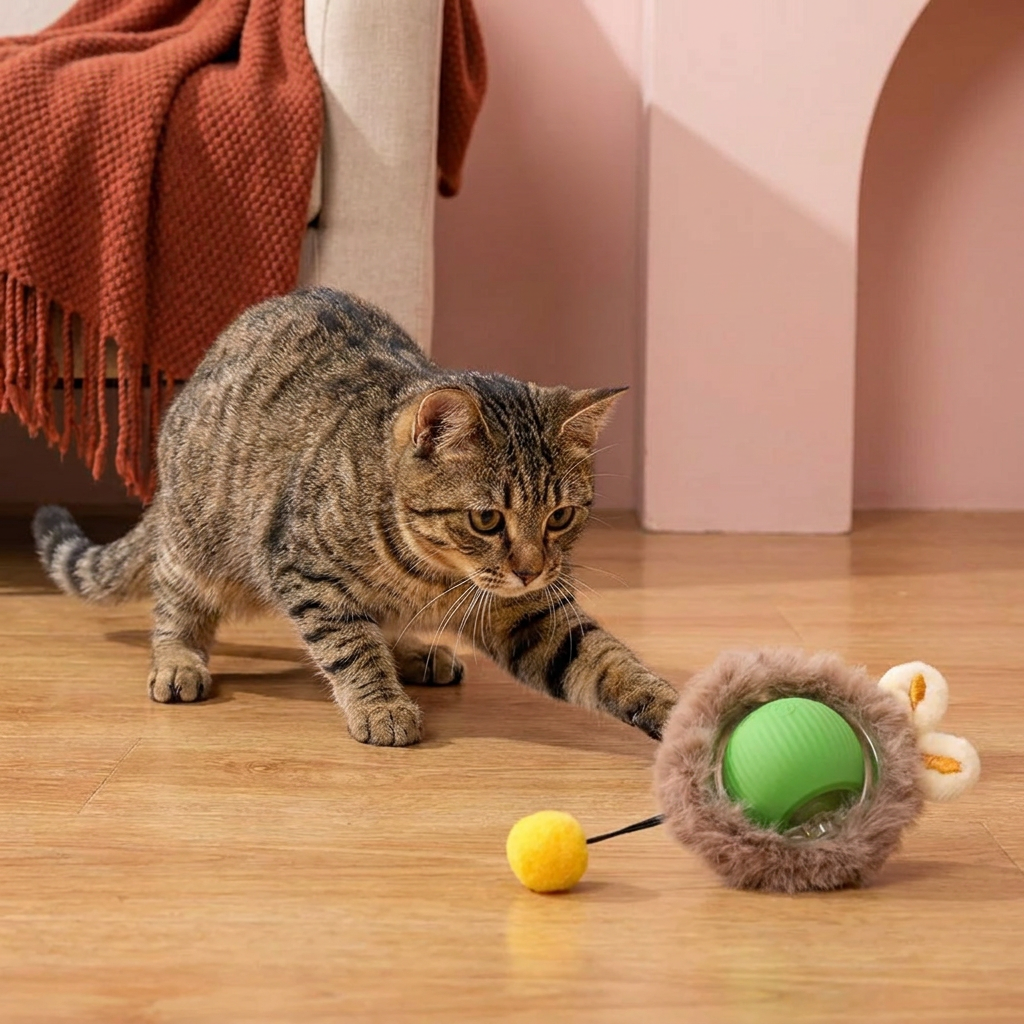 Interaktive Spielball mit Schwanz für Katzen