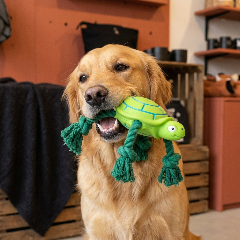 Robustes schwimmfähiges Hundespielzeug aus Dental-Latex mit Seil