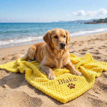 Personalisierte Flauschige Hundedecke Mit Individueller Stickerei