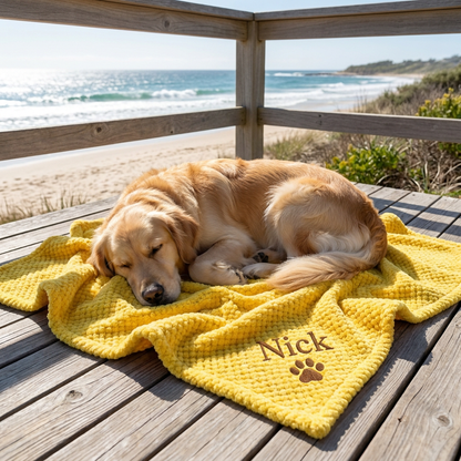 Personalisierte Flauschige Hundedecke Mit Individueller Stickerei