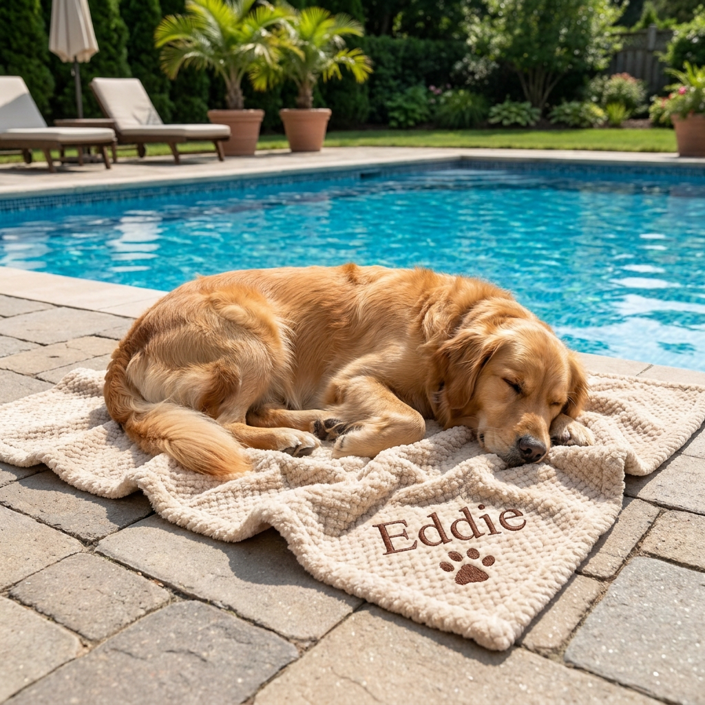 Personalisierte Flauschige Hundedecke Mit Individueller Stickerei
