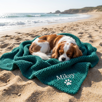 Personalisierte Flauschige Hundedecke Mit Individueller Stickerei