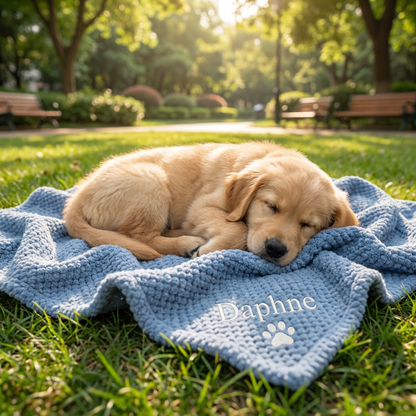 Personalisierte Flauschige Hundedecke Mit Individueller Stickerei