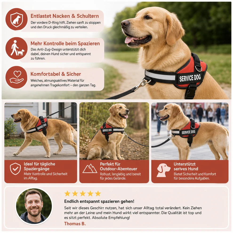 Personalisiertes Anti-Zug-Hundegeschirr mit vorderem D-Ring – zur Entlastung von Nacken und Schultern entwickelt
