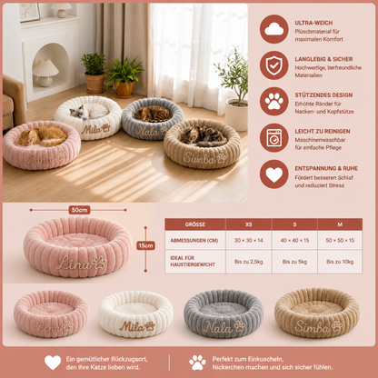 Personalisiertes Rundes flauschiges Katzenbett