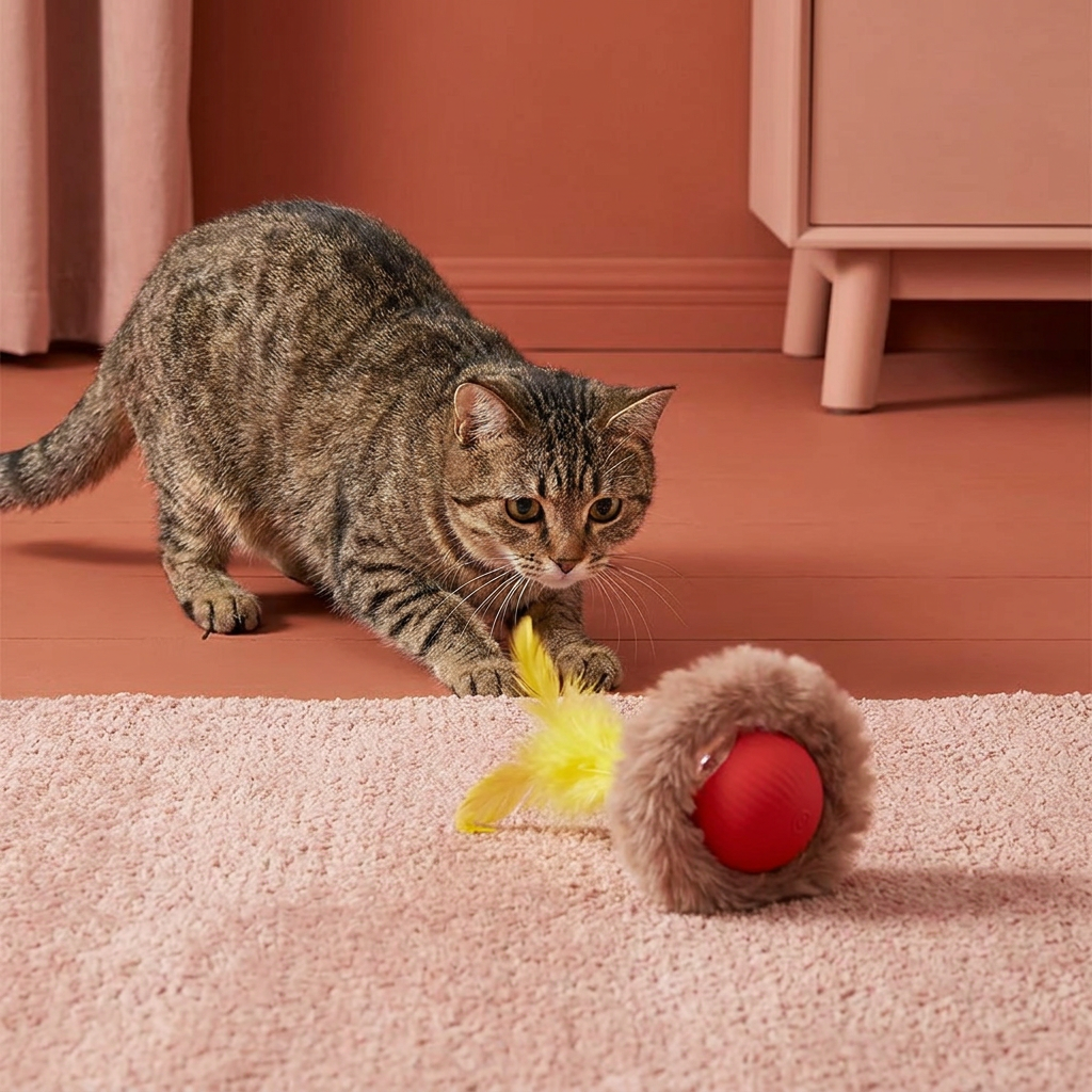 Interaktive Spielball mit Schwanz für Katzen