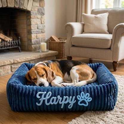 Personalisiertes, flauschiges Wolken-Hundebett mit weicher Umrandung