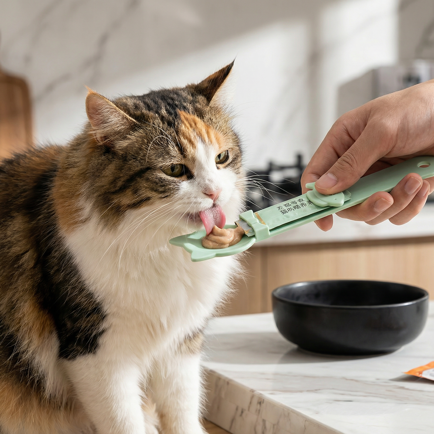 Leckerlöffel für Katzen – Nassfutter- & Snackspender mit langem Griff