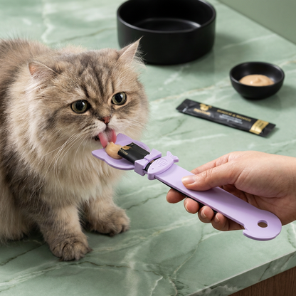 Leckerlöffel für Katzen – Nassfutter- & Snackspender mit langem Griff