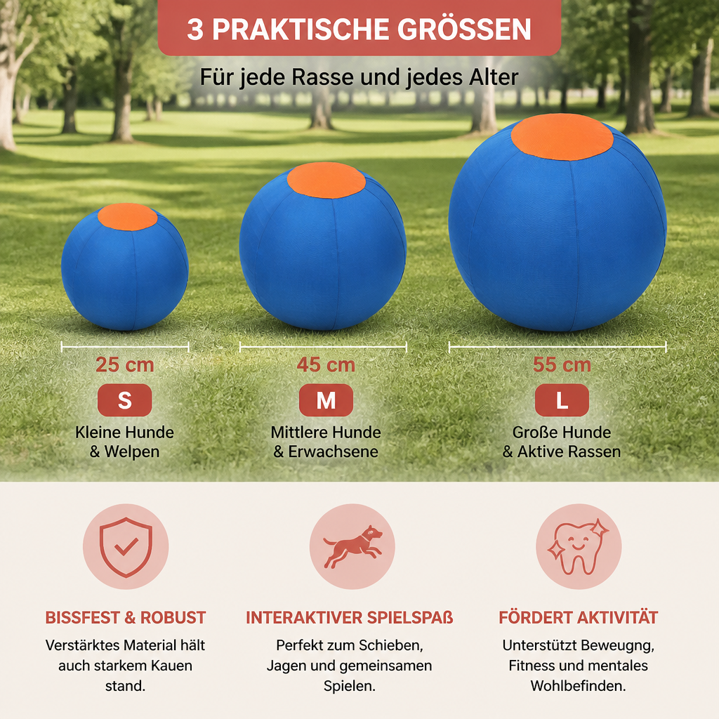 Aufblasbarer, bissfester Hüteball für Hunde – strapazierfähiges, interaktives Spielzeug zum Schieben und Hinterherjagen