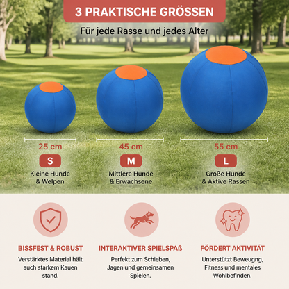 Aufblasbarer, bissfester Hüteball für Hunde – strapazierfähiges, interaktives Spielzeug zum Schieben und Hinterherjagen